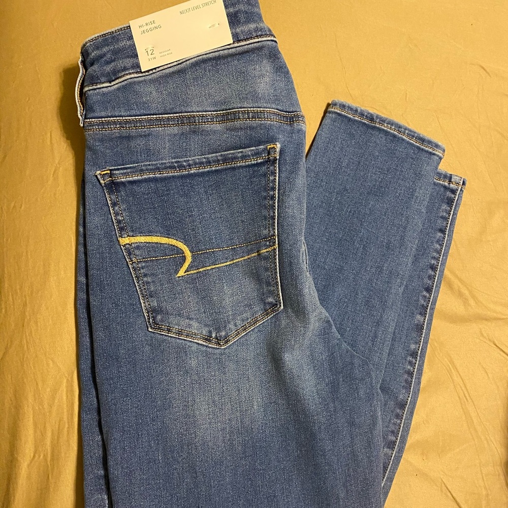 AE Next Level Stretch Hi-Rise Jegging.